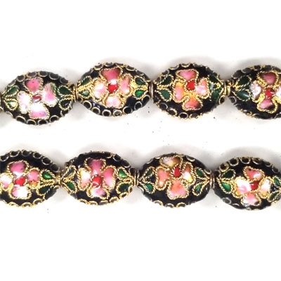 ENAMEL FLAT OVAL 9X13MM BLACK